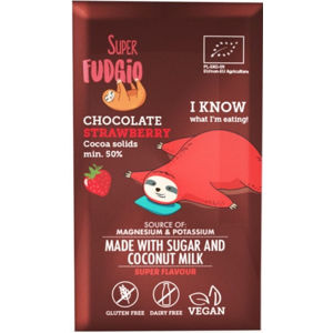 Super Fudgio Čokoláda s kokosovým mlékem a jahodami BIO 80 g