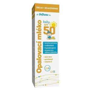 MedPharma Opalovací mléko SPF 50 baby 200 ml + 30 ml ZDARMA - expirace