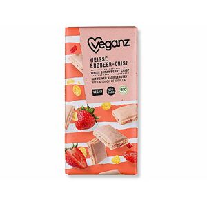 Veganz Bílá čokoláda s jahodami a křupinkami BIO 80 g
