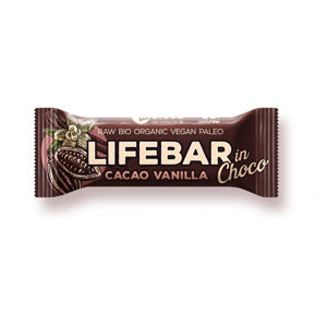 Lifefood Lifebar InChoco tyčinka Cacao Vanilka BIO 40 g - expirace