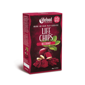 Lifefood Life Chips Zeleninové z červené řepy BIO RAW 40 g - expirace