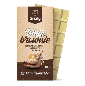 GRIZLY Bílá čokoláda plněná oříškovým krémem White Brownie by @mamadomisha 80 g