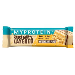 MyProtein Tyčinka cripsy layered bar - bílá čokoláda a arašídy 58 g