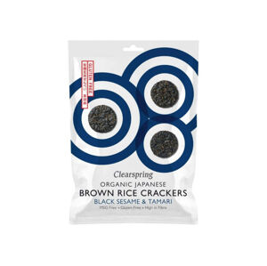 Clearspring Japonské krekry z hnědé rýže s černým sezamem BIO 40 g expirace
