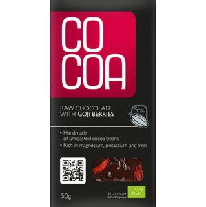 COCOA Čokoláda RAW s goji BIO 50g expirace