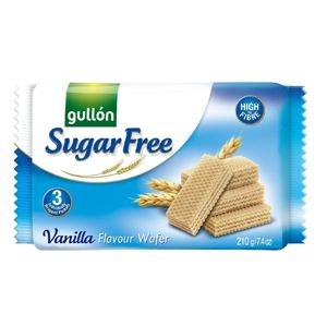 Gullón Vanilla waffer oplatky s vanilkovou příchutí bez cukru 210 g