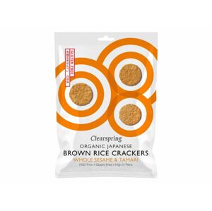 Clearspring Japonské krekry z hnědé rýže s bílým sezamem BIO 40 g
