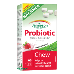 Jamieson Probiotic tablety na cucání s příchutí jahodového jogurtu 60 tbl.