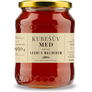 Kubešův med Med květový lesní s maliníkem 480 g