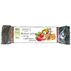 Josef's snacks Medová tyčinka s ořechy a lyofilizovanou jahodou 45 g