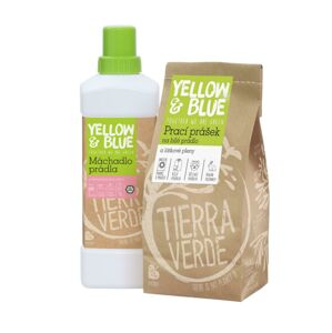 Tierra Verde Prací prášek na bílé prádlo a pleny 850 g + Máchadlo prádla 1000 ml