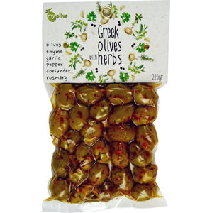 my olive Marinované olivy česnek a koření 220 g