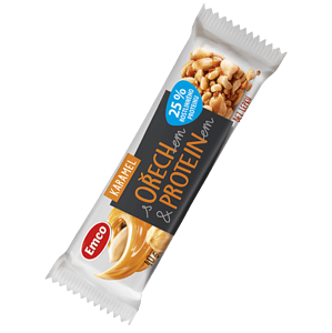 Emco Tyčinka s ořechem a proteinem - Karamel 40 g - expirace