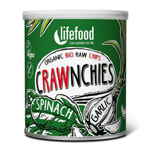 Lifefood Crawnchies špenátové s česnekem RAW a BIO 30 g