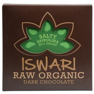 Iswari Čokoláda Salty Spirulina 80 % BIO RAW 75 g