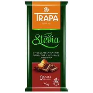 Trapa Čokoláda mléčná s drcenými jádry lísk.ořechů STEVIA 75 g
