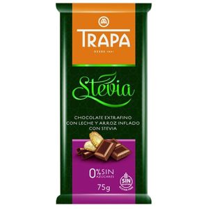Trapa Čokoláda mléčná s pufovanou rýží STEVIA 75 g  - expirace