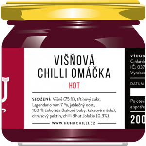 HuhuChilli Višňová chilli omáčka Hot 200 ml